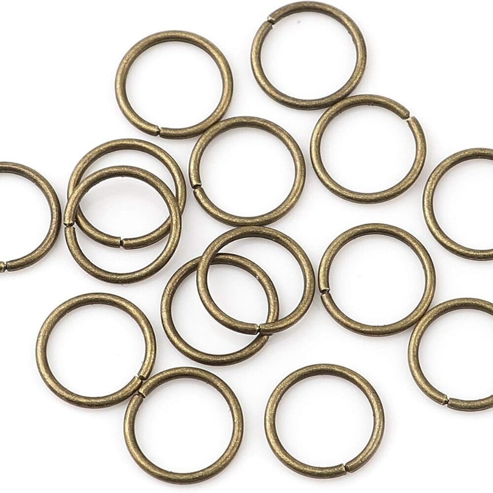 200 Pieces - 10mm Jump Rings Antique Bronze - 18 Gauge 1mm Thickness
